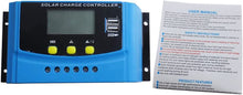 Load image into Gallery viewer, HUINE Parameter Adjustable 12V 24V Lithium ion Lifepo4 Lead Acid Battery PWM Solar Charge Controller 30A 40A Battery Controller Regulator with LCD Digital Display Dual 5V USB