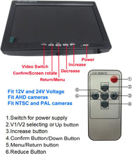 Load image into Gallery viewer, Huinetul 7 inch AHD Car Monitor 12V 24V HD TFT Color LCD Backup Car Display Screen Monitor