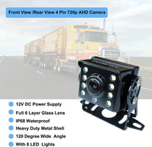 Load image into Gallery viewer, 12V 720P Waterproof AHD Front Side Rear View Backup Camera with 8 LED Lights